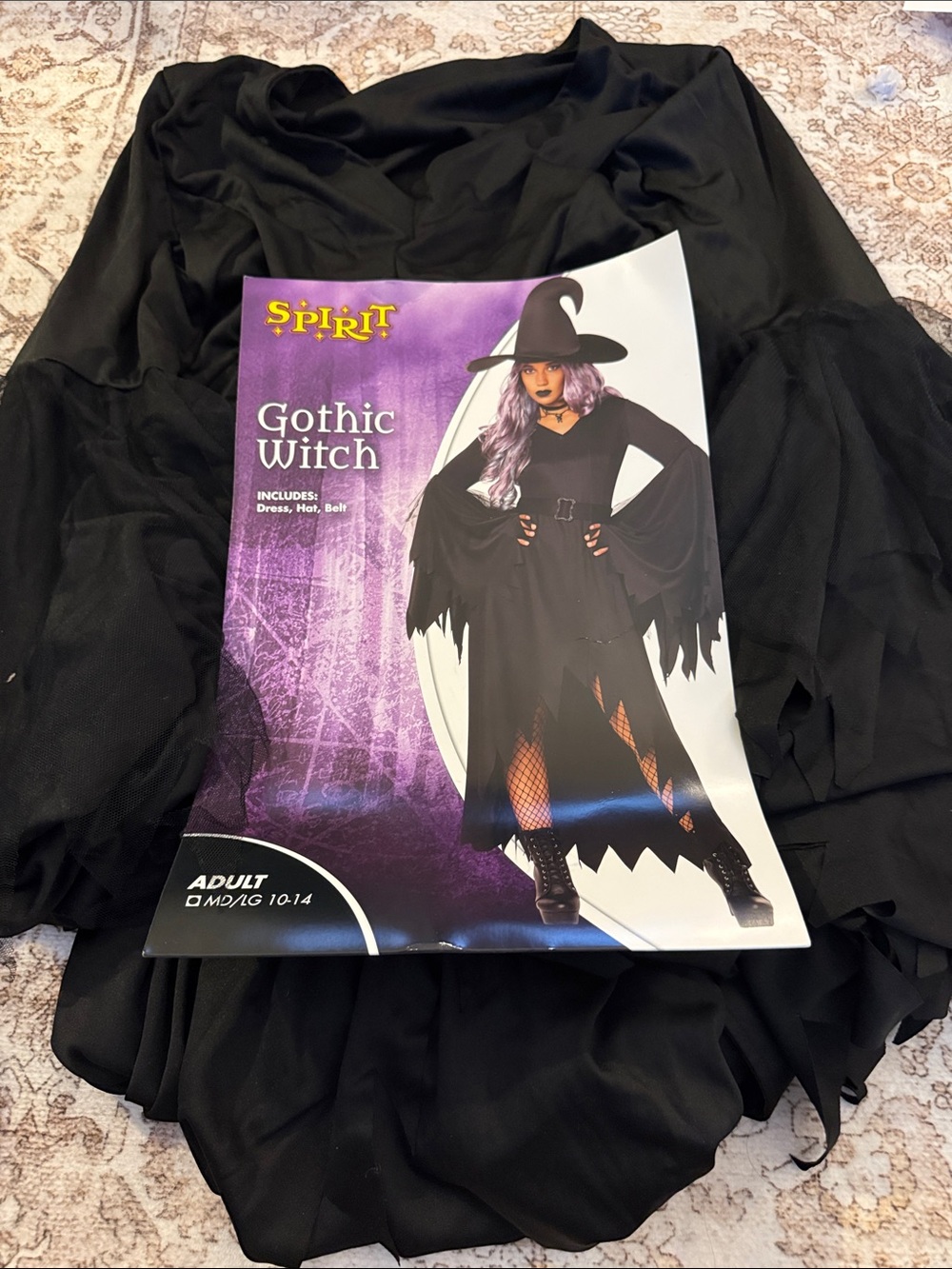 Spirit Black Gothic Witch Costume with Hat